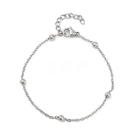 304 Stainless Steel Satellite Chains Bracelet for Women BJEW-E111-08P-A-1