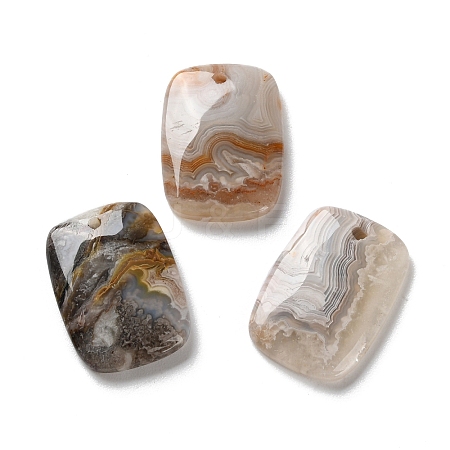 Natural Mexican Agate Pendants G-B123-06F-1