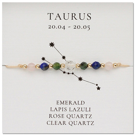Natural stone constellation bracelet with 12 zodiac signs X-NR2952-3-1
