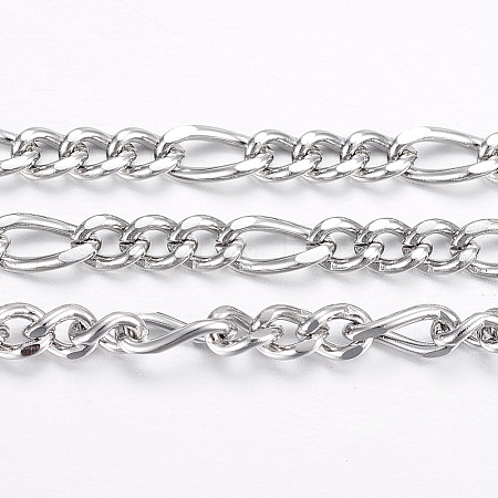 304 Stainless Steel Figaro Chains CHS-H016-04P-20M-1