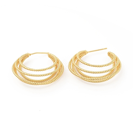 Rack Plating Brass Chunky Open Hoop Earrings EJEW-C035-04G-1