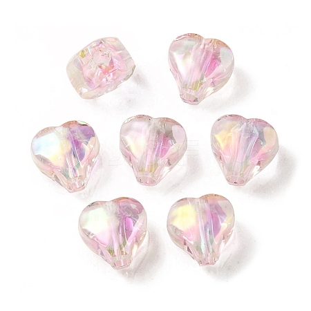 UV Plating Rainbow Iridescent Acrylic Beads OACR-F004-05E-1