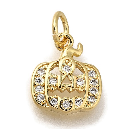 Rack Plating Brass Micro Pave Cubic Zirconia Charms KK-I720-13G-1