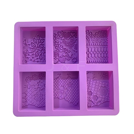 6 Cavities Food Grade Silicone Soap Molds PW-WG59488-01-1