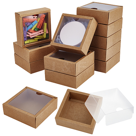 Foldable Square Paper Storage Gift Boxes LS-CON-WH0110-42B-03-1