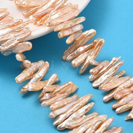 Natural Baroque Keshi Pearl Beads Strands PEAR-P064-03A-03B-1