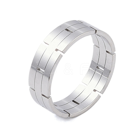 Non-Tarnish 304 Stainless Steel Chain Shape Finger Ring RJEW-C084-01C-P-1