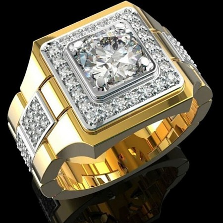 Square Alloy with Crystal Rhinestone Finger Rings FS-WG4A2D8-02-1