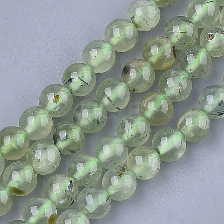 Natural Prehnite Beads Strands G-S333-6mm-032-1