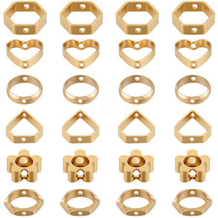 48Pcs 6 Styles Brass Bead Frame KK-SC0004-62-1