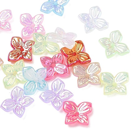 Iridescent Plating Acrylic Bead Caps AC-CBA81FF-03-1