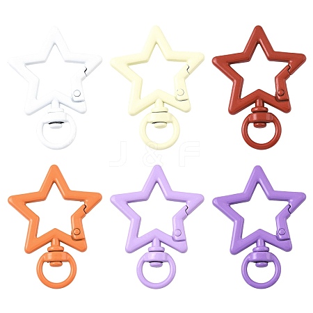 10Pcs Spray Painted Alloy Swivel Snap Hook Clasps FIND-FS0004-55-1