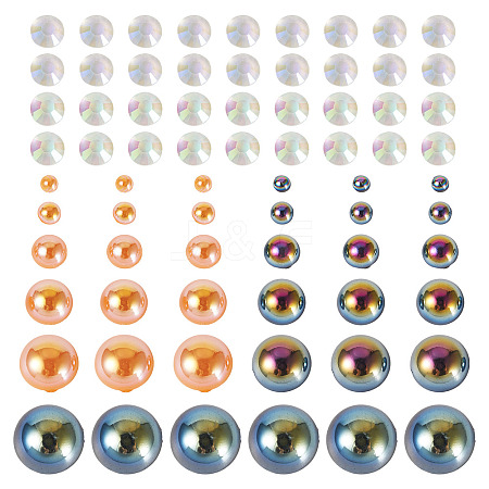 Half Round ABS Plastic Cabochons FIND-TAC0038-08B-1