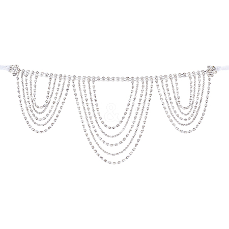 1Pc Polyester & Rhinestone Sexy Shoulder Bra Body Chain AJEW-WR0002-65-1