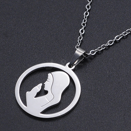 Non-Tarnish 201 Stainless Steel Pendants Necklaces NJEW-S105-JN684-45-1-1