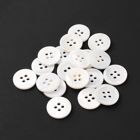 Natural Shells Buttons BUTT-WH0061-02-1