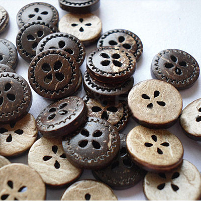 Carved Round 4-hole Basic Sewing Button NNA0YZ4-1