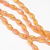 Electroplate Crystal Glass Rice Beads Strands EGLA-F042-A14-2