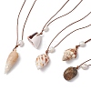 5Pcs 5 Styles Summer Beach Natural Cultured Freshwater Pearl & Natural Shell Pendant Necklaces NJEW-JN05098-1