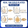 8Pcs 4 Styles Brass Pendants KK-SC0007-20-2