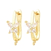 Brass Micro Pave Cubic Zirconia Hoop Earring Findings CU-CBAB5B4-05G-1