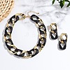 CCB Plastic Oval Link Chain Necklaces & Stud Dangle Earrings Sets FS-WG0CE63-04-1