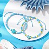 Synthetic Turquoise & Glass Seed Braided Bead Bracelets BJEW-JB11153-2