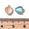 Heart Brass Charms KK-D024-02G-3