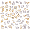 60Pcs Brass & Alloy Edge & Loop Micro Pave Clear Cubic Zirconia Charms FIND-ME0001-37-1