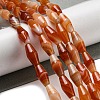 Natural Red Striped Agate/Banded Agate Beads Strands G-A223-A05-01-1