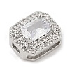 Brass Micro Pave Cubic Zirconia Slide Charms ZIRC-I068-09P-A-2