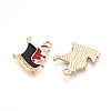 Golden Plated Alloy Enamel Pendants X-ENAM-T009-88-RS-2