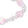 2pCS ABS Plastic Imitation Pearl & Acrylic Beads Stretch Bracelets for Girl BJEW-JB12947-5