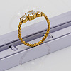 304 Stainless Steel & Clear Cubic Zirconia Finger Rings WG48BB7-01-4