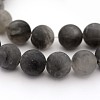 Frosted Natural Cloudy Quartz Round Bead Strands G-M272-12-10mm-1