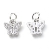 Brass Micro Pave Clear Cubic Zirconia Pendants KK-P188-N01-P-2