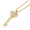 Brass Micro Pave Clear Cubic Zirconia Pendant Necklaces for Women NJEW-S429-06G-03-1