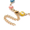 PVD Vacuum Plating 304 Stainless Steel Link Bracelet with Colorful Enamel Evil Eye Chains for Women BJEW-B062-07G-5