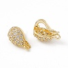 Brass Micro Pave Clear Cubic Zirconia Twister Clasps KK-K271-10G-2