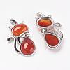 Natural & Synthetic Mixed Stone Kitten Pendants G-G713-B-3