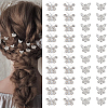 40Pcs 2 Styles Butterfly Alloy Rhinestone Hair Fastener for Women Girls Hairstyling OHAR-ME0001-02-1