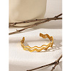 304 Stainless Steel Wavy 3-Line Cuff Bangles for Women WGF7EC5-01-4