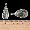 Natural Green Lodolite Quartz/Green Phantom Quartz Tumbled Stone Pendants GG-K002-06R-3