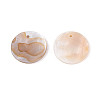 Natural Freshwater Shell Disc Charms BSHE-T014-42A-3