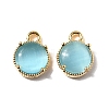 Flat Round Brass Charms KK-D024-03C-G-1