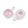 Brass Micro Pave Cubic Zirconia Charms CU-CBAA6E8-06S-02-2
