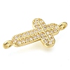 Brass Pave Clear Cubic Zirconia Connctor Charms KK-M101-02C-G02-2