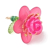 Glass Seed Beaded Rose Flower Pendants PALLOY-MZ01231-01-3