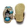 Brass Clear Cubic Zirconia Pendants KK-B028-10G-C-3