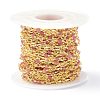 Brass & Natural Red Agate Handmade Beaded Chain CHC-D029-15G-01-3